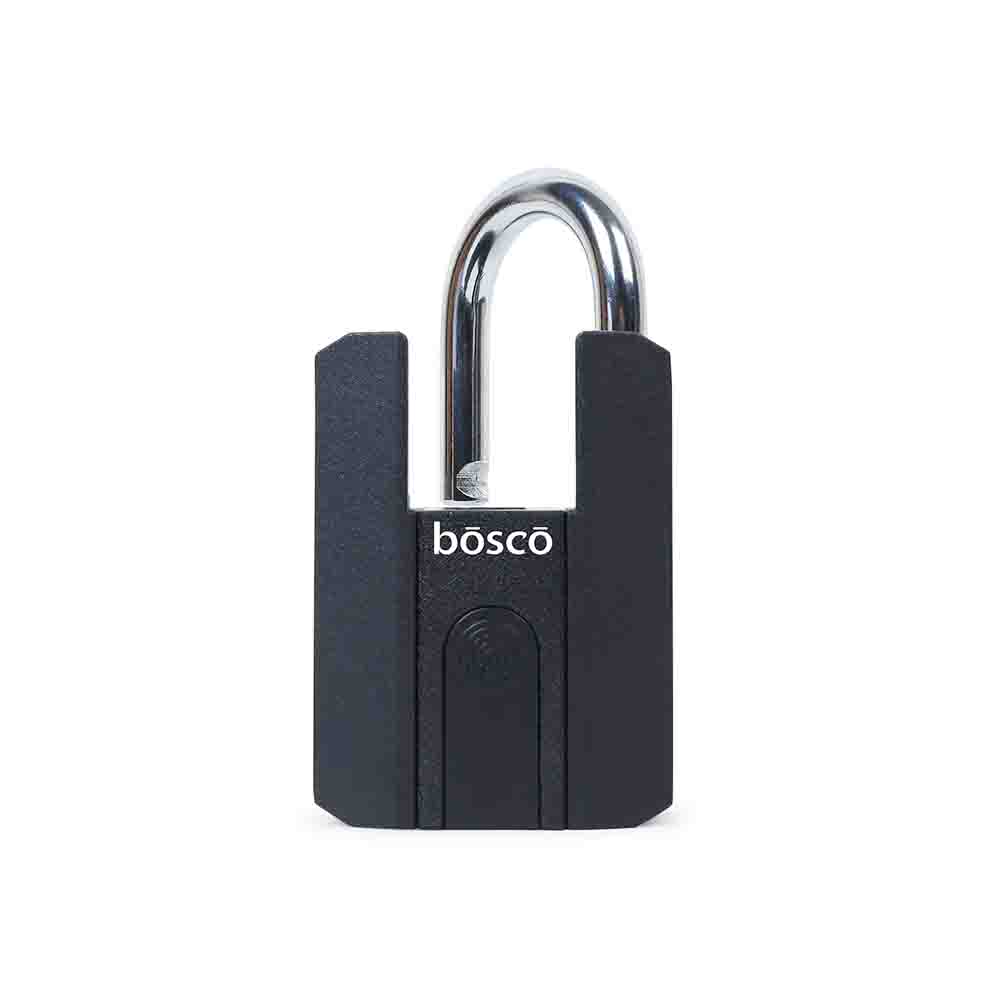 Biometric Fingerprint Padlock – USB Rechargeable Smart Security Lock with Stainless Steel Shackle – Keyless Portable Lock for Gym, Locker, Fence, Cabinets & Outdoor Home Security (Black)