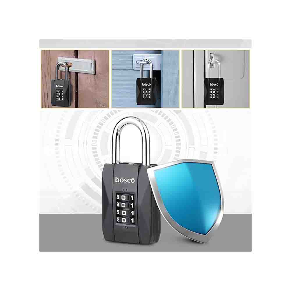 Heavy Duty Combination Padlock for Door, Gate, Gym Locker, Main Gate – Keyless Number Lock with Adjustable Shackle