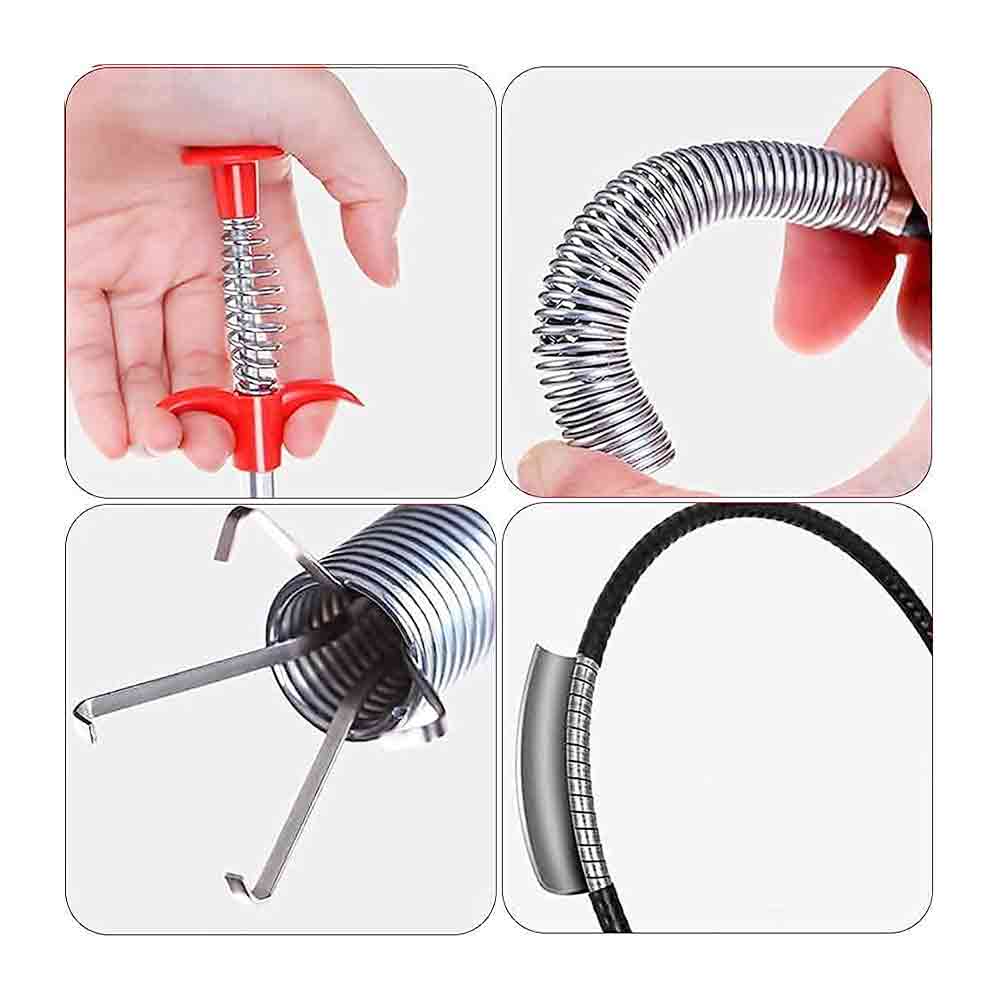 60cm Flexible Plastic Drain Pipe Cleaning Spring Stick Hair Catching Claw Tool for Sink, Shower & Tub Eco-Friendly Drain Cleaner for Kitchen, Bathroom, Sewer & Basin Reusable & Chemical-Free