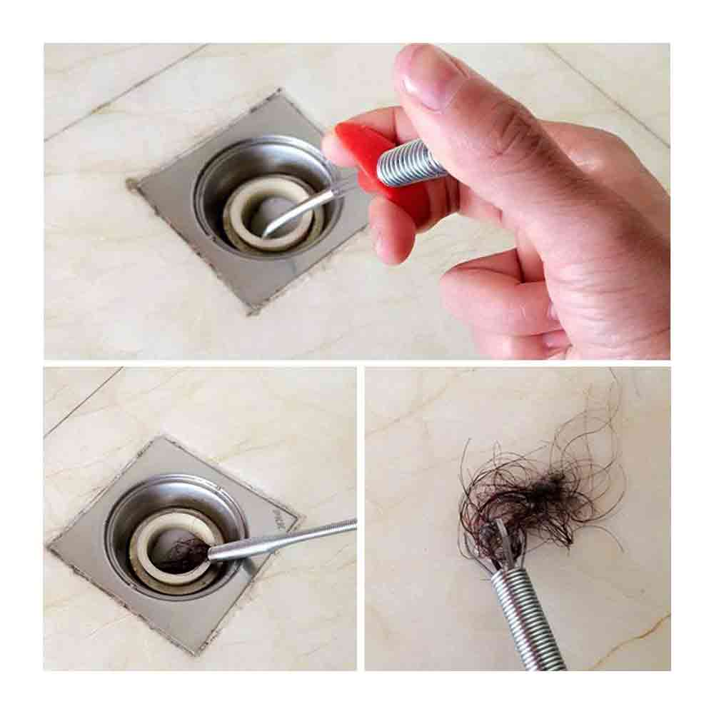 60cm Flexible Plastic Drain Pipe Cleaning Spring Stick Hair Catching Claw Tool for Sink, Shower & Tub Eco-Friendly Drain Cleaner for Kitchen, Bathroom, Sewer & Basin Reusable & Chemical-Free