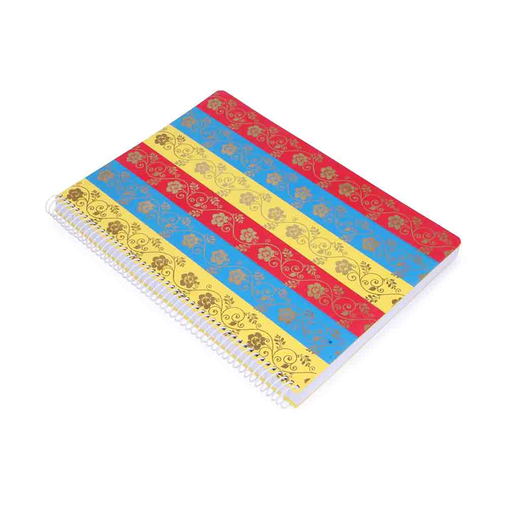 Madhubani A4 Spiral Notebook – 300 Ruled Pages, 70 GSM Premium Smooth Paper – Handmade Cover Design – College, Office, Writing & Diary Use – Sturdy Spiral Binding, Portable & Lightweight