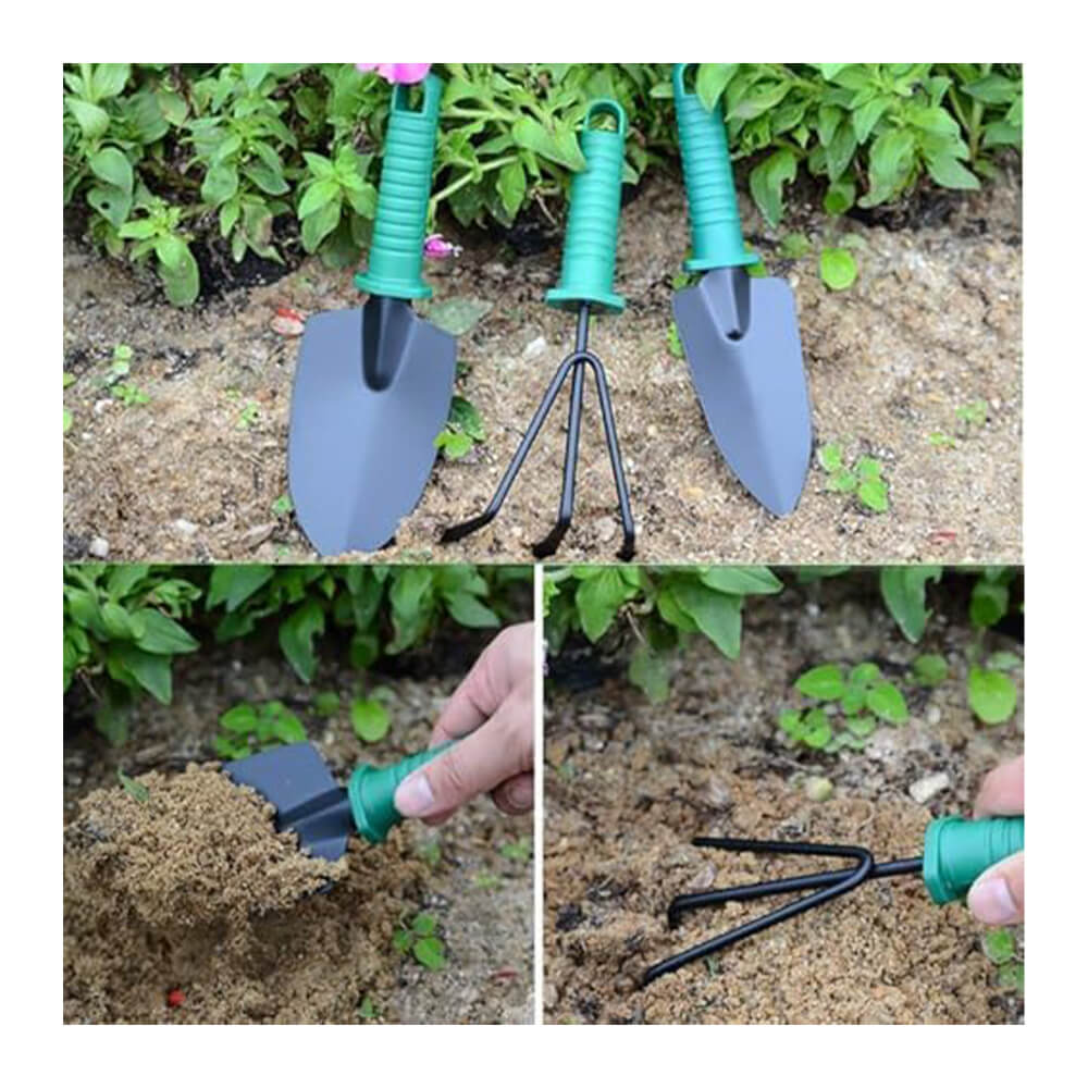 5Pcs Heavy Duty Stainless Steel Gardening Tools Kit with Carrying Case | Garden Tools Set for Home, Patio & Outdoor Use | Ergonomic Handles | Durable Rustproof Accessories for All Gardeners