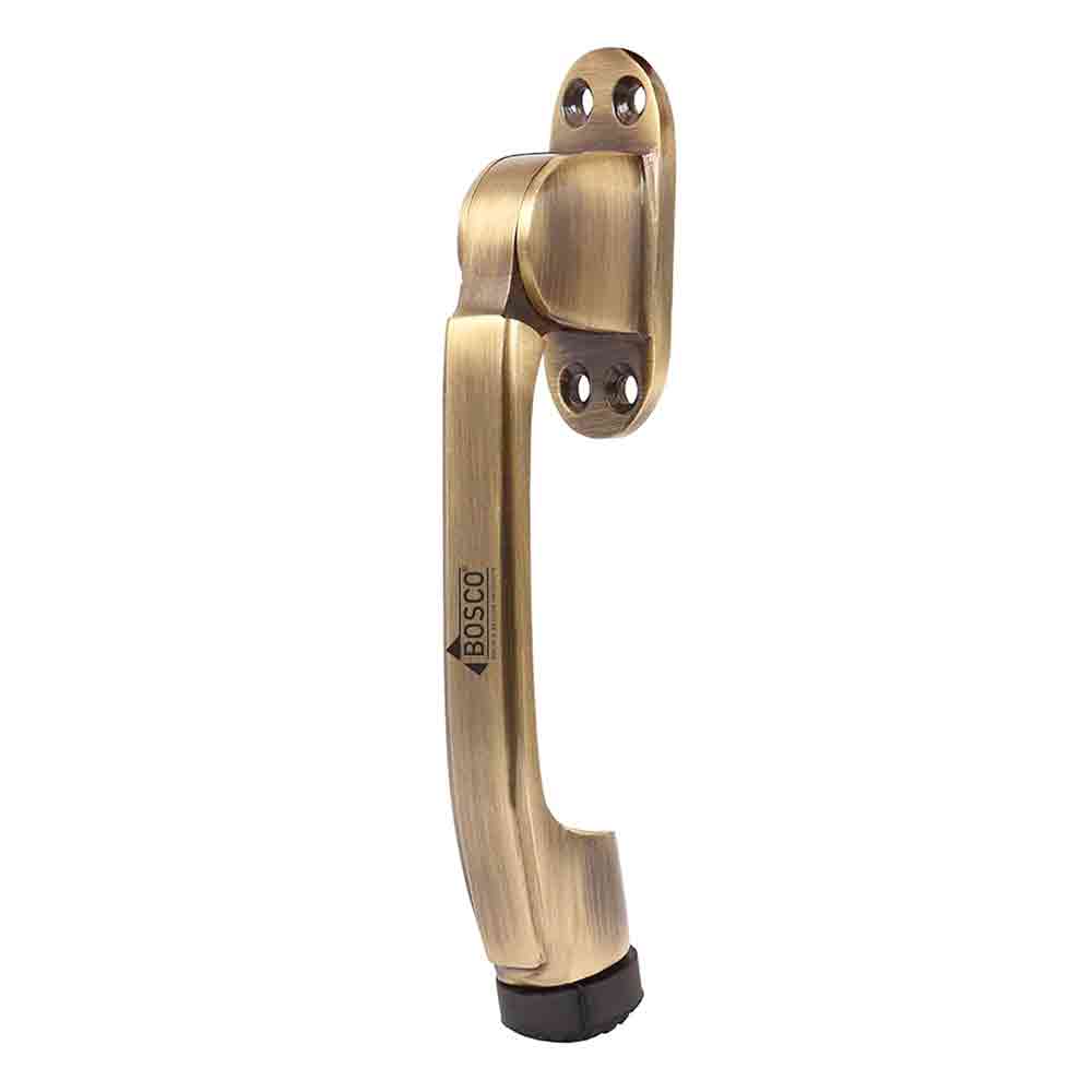 Rich Brass Antique Gate Stopper for The Door with Rubber Grip 5-inch Long Door Stopper for The Wooden Door (Pack of 1)