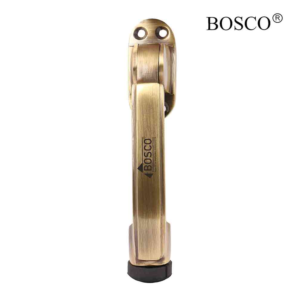 Rich Brass Antique Gate Stopper for The Door with Rubber Grip 5-inch Long Door Stopper for The Wooden Door (Pack of 1)