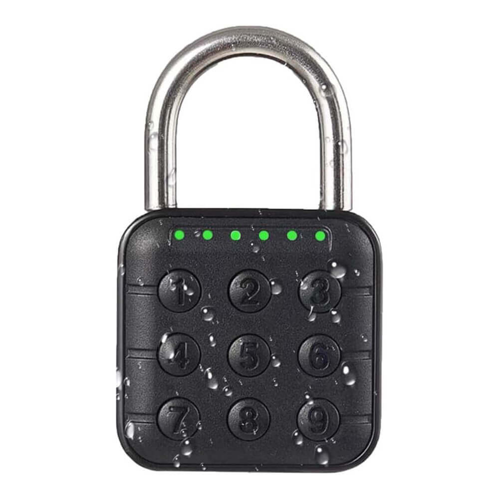 6-Digit Passcode Combination Padlock | Smart Password Security for Luggage, Suitcase, Locker, Home & Office | IP67 Waterproof, Durable Travel Padlock (Black)