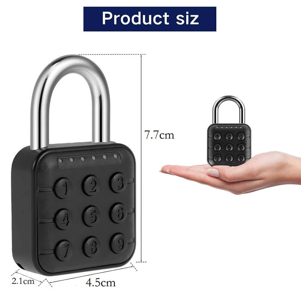 6-Digit Passcode Combination Padlock | Smart Password Security for Luggage, Suitcase, Locker, Home & Office | IP67 Waterproof, Durable Travel Padlock (Black)