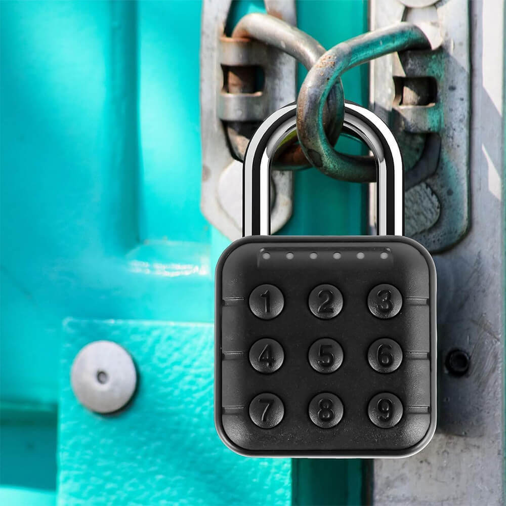 6-Digit Passcode Combination Padlock | Smart Password Security for Luggage, Suitcase, Locker, Home & Office | IP67 Waterproof, Durable Travel Padlock (Black)