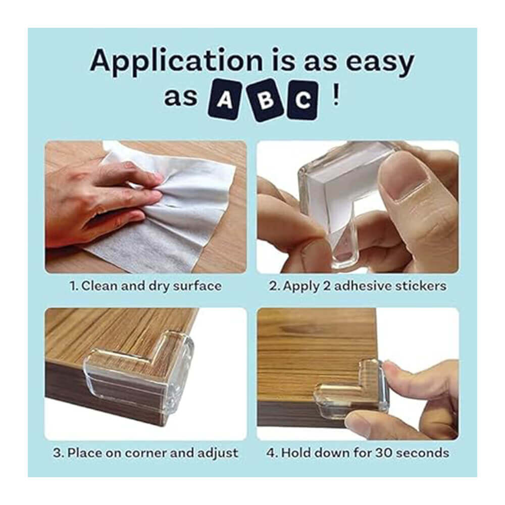 Transparent Silicone Corner Protector for Baby Safety | Table Edge & Furniture Corner Guards | Shock-Absorbing Baby Proofing Bumpers | Soft Cushion for Sharp Edges | Pack of 4
