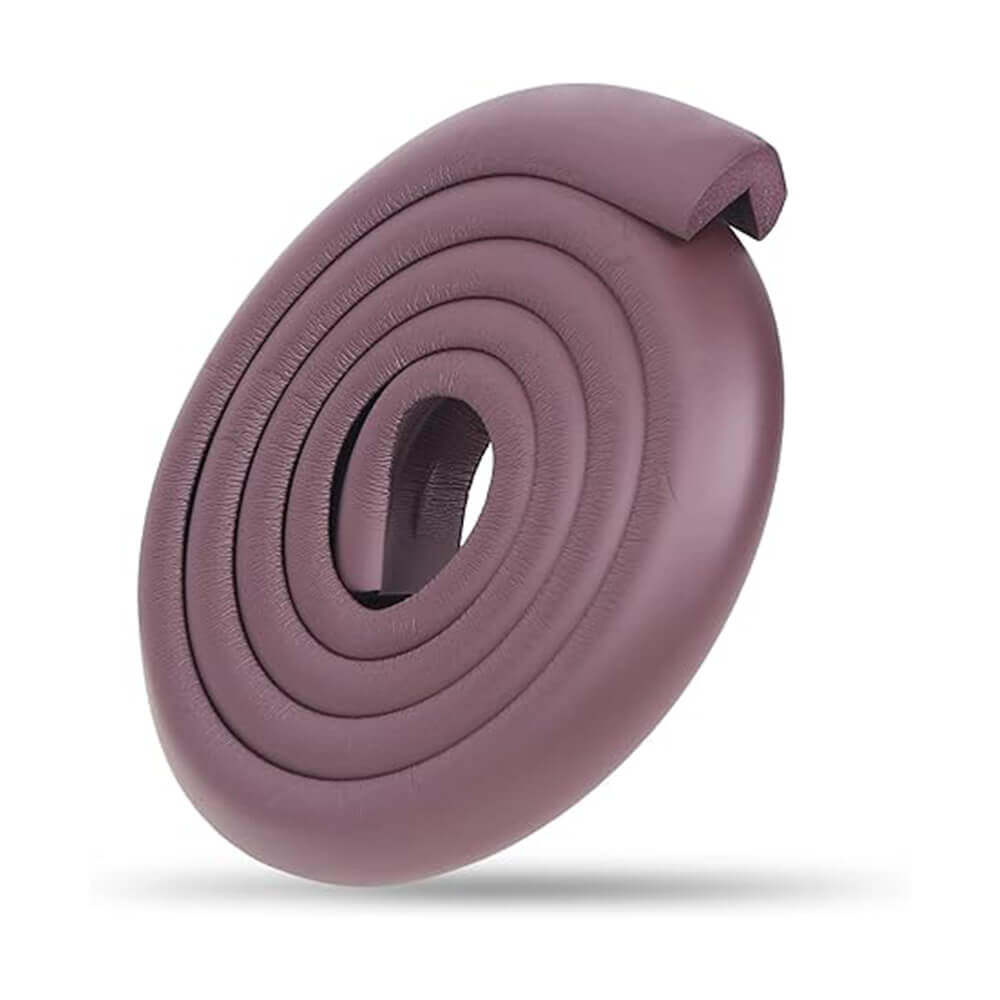 Baby Proofing Edge Guard for Furniture – 12mm Thick, 2 Meter Long (Brown, Pack of 1) -Soft EVA Foam Cushion Strip with Strong Adhesive for Bed, Table, etc– Child Safety Certified.
