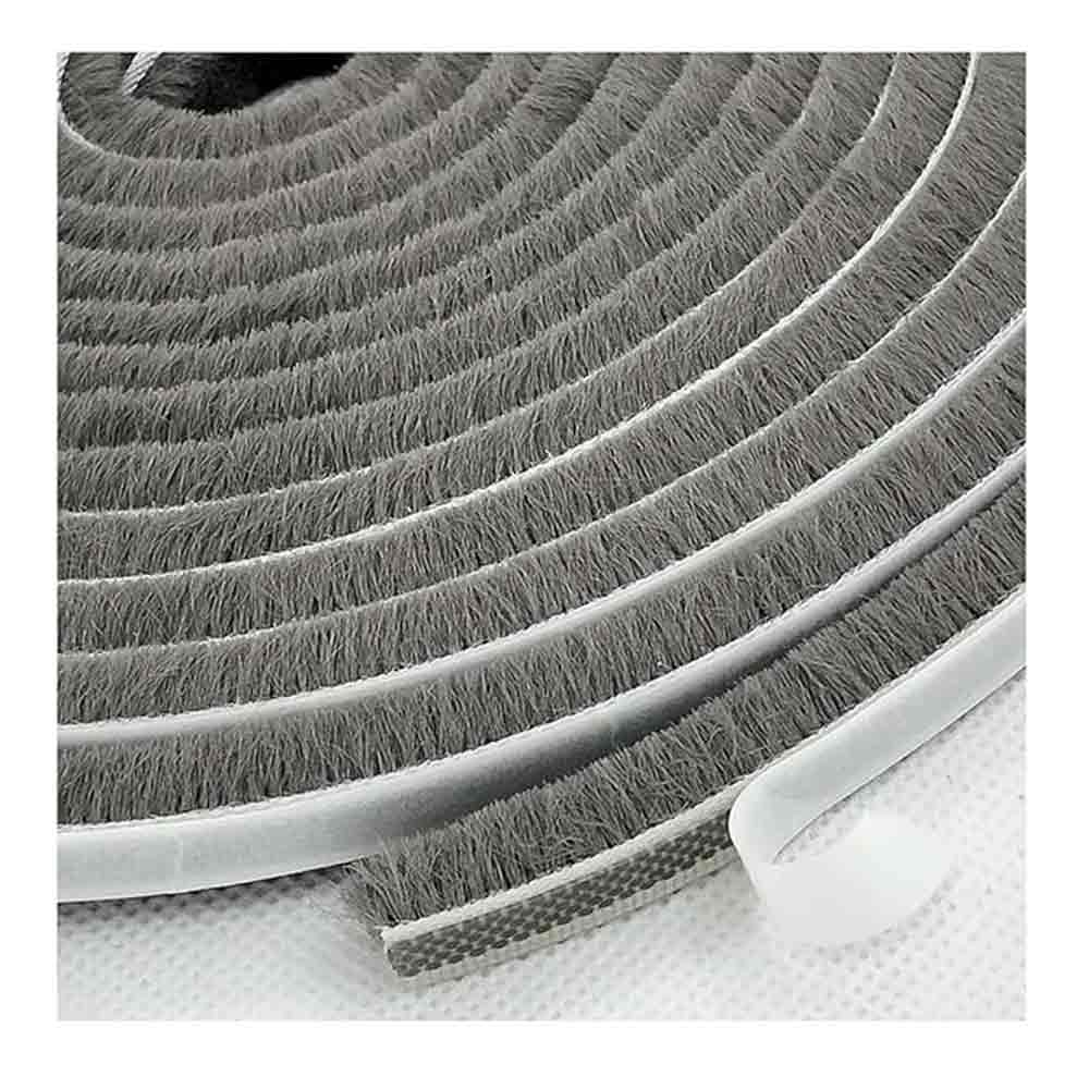 Weather Stripping Brush for Sliding Windows/Doors Frame Side,Pile Self Adhesive Weatherstrip Seal Strip Sealer Draft Stoppers (16.5ft, (5m), Grey).