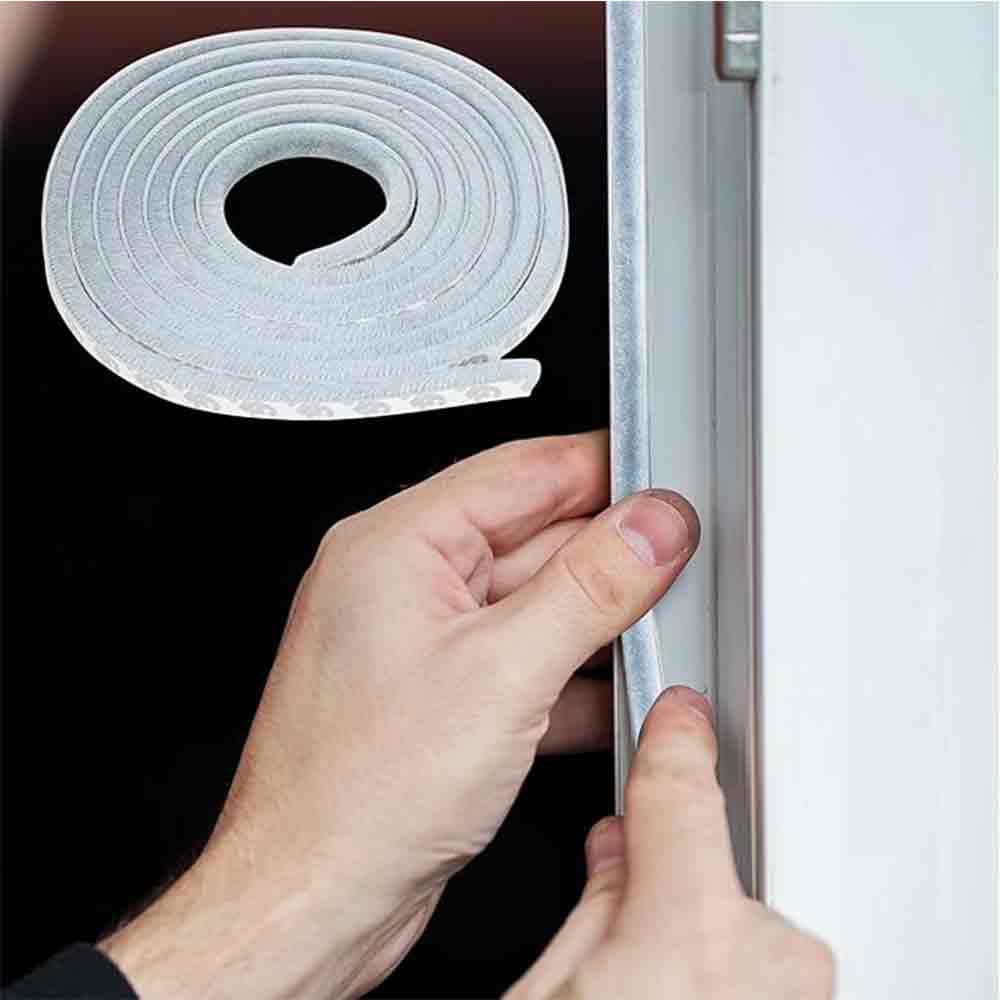 Weather Stripping Brush for Sliding Windows/Doors Frame Side,Pile Self Adhesive Weatherstrip Seal Strip Sealer Draft Stoppers (16.5ft, (5m), Grey).