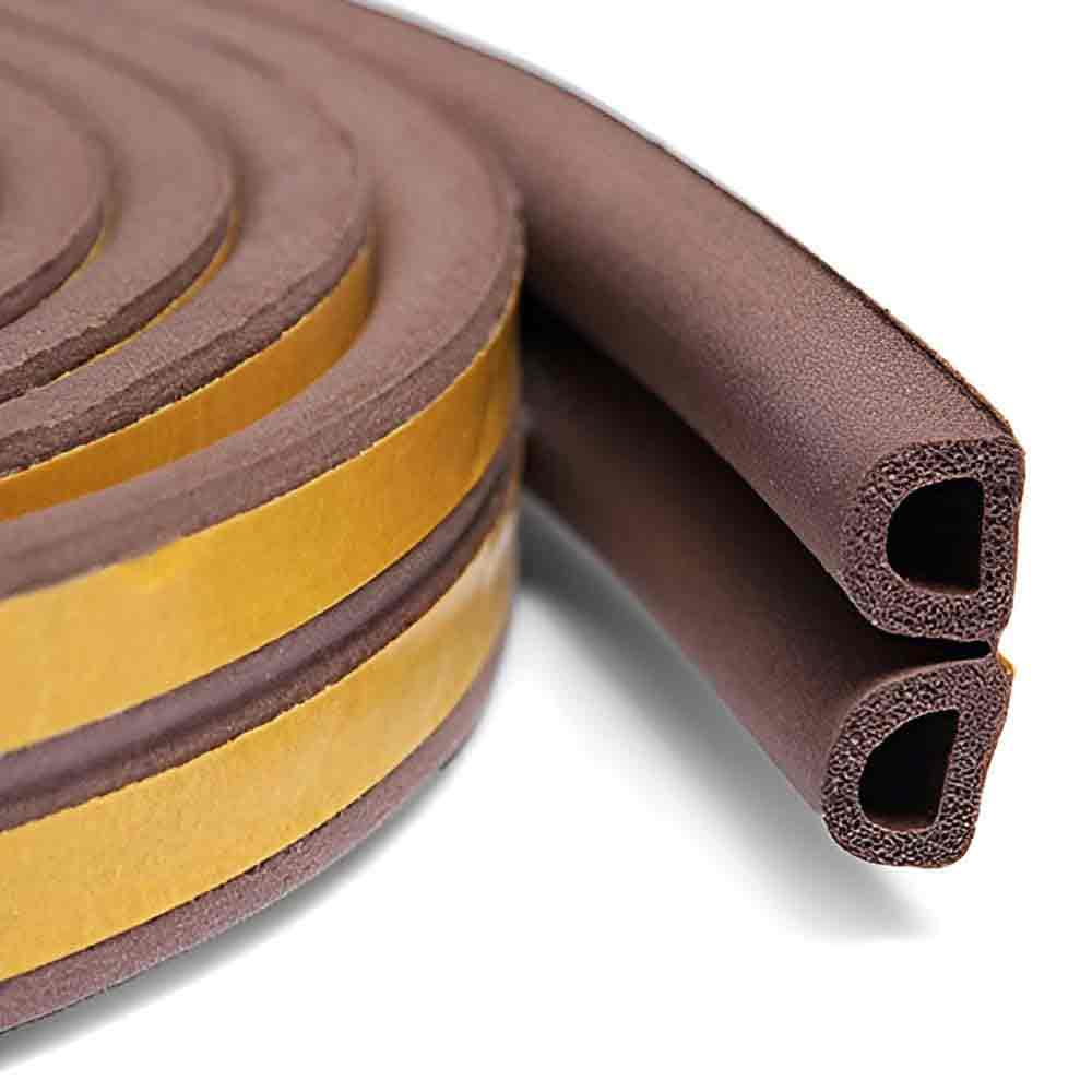 Self-Adhesive 5m, D Shape,EPDM, Rubber Insulation, Weather Proof, dust Proof,Sound Proof, Insect Blocker, Collision Avoidance for Door/Window (Brown)(Pack of 1 Pcs).