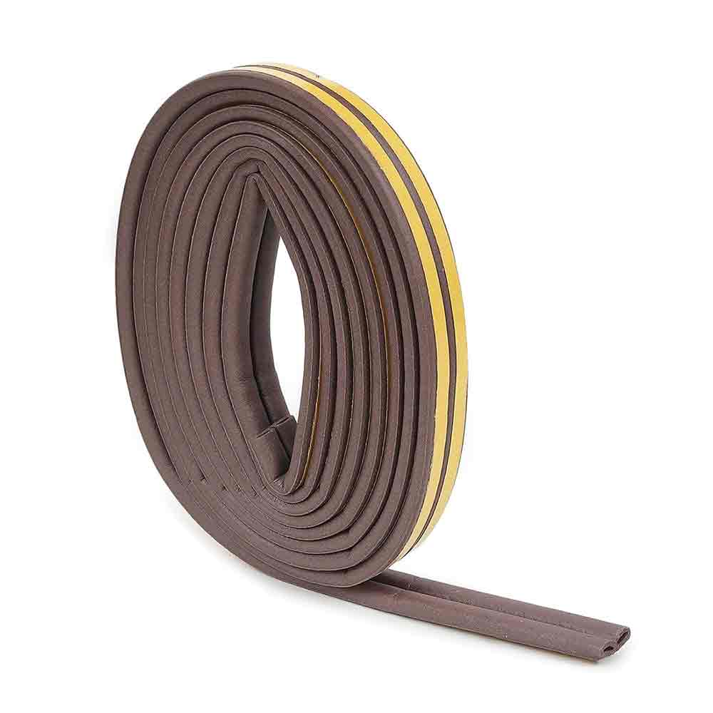 Self-Adhesive 5m, D Shape,EPDM, Rubber Insulation, Weather Proof, dust Proof,Sound Proof, Insect Blocker, Collision Avoidance for Door/Window (Brown)(Pack of 1 Pcs).