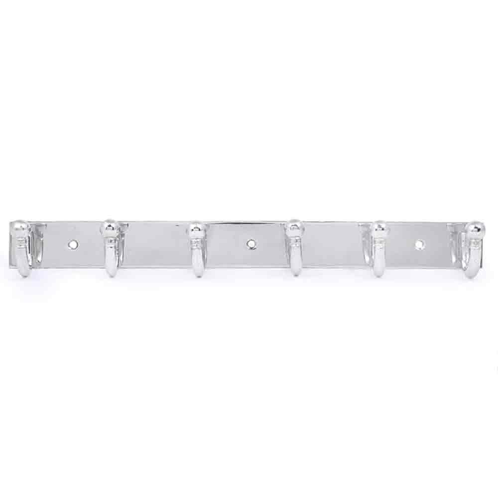 Round Wall Hooks for Hanging Cloth and Towel Hangers for Wall Hook 6 PIN,Door Hangers,Hook Rail, Silver Finish Wall Hooks for Bathroom, Kitchen, Bedroom (Pack of 2_Silver)