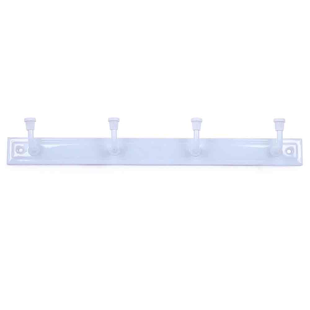 Wall Hooks for Hanging Cloth and Towel Hangers for Wall Hook 4 PIN,Door Hangers,Hook Rail Pack of 2, Ivory