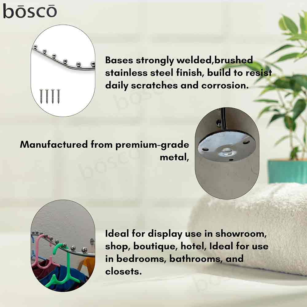 Beads Stainless Steel Heavy Duty Wall Mount Hook – 5 Ball Pin Dots Wall Drope Hanger with Hardware Fittings – Rustproof Multipurpose Organizer Rack for Home, Shop & Hotel – Pack of 2 (Steel)