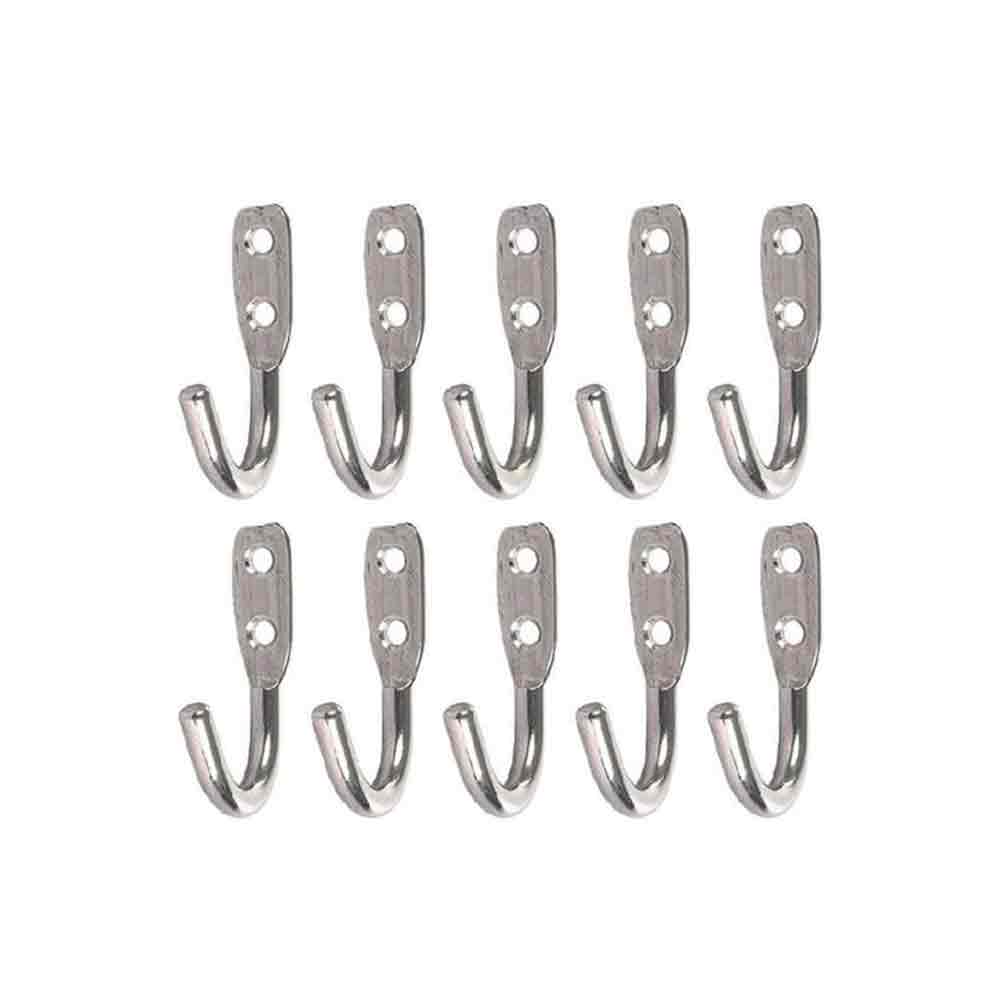 BOSCO Stainless Steel Unbreakable J Type Hook Bathroom Hooks Cloth Hanger Wall Hook Door