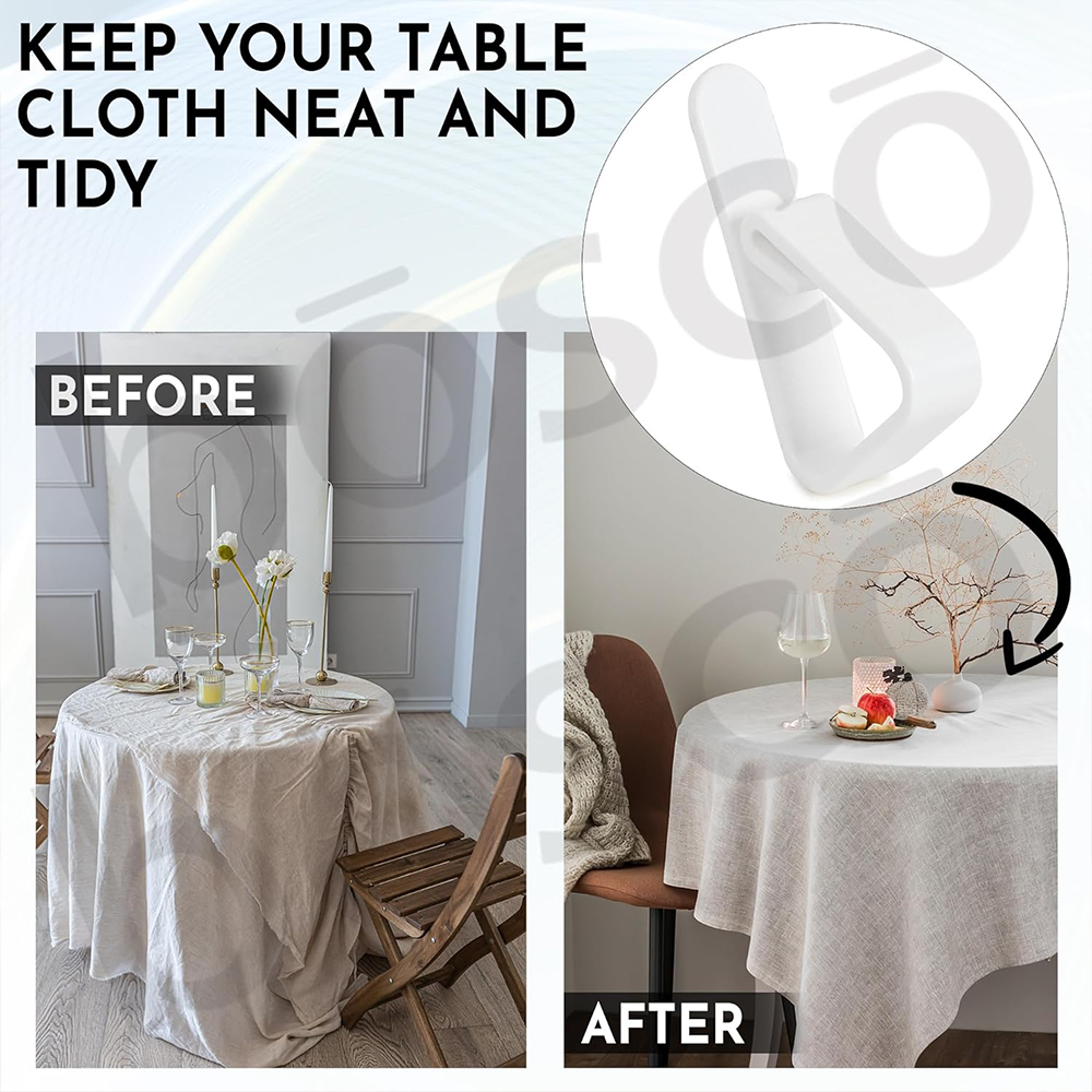 8Pcs ABS Tablecloth Clips – Windproof Table Cover Clamps for Dining Table | Table Cloth Holders for Home, Picnic, Parties, Restaurants | Rust-Proof, Easy Fit (7.5x4.5 cm)