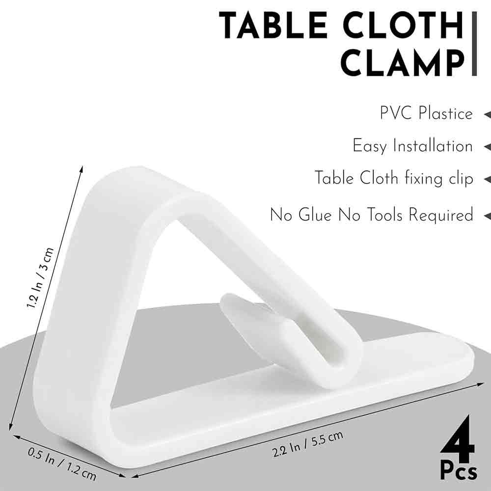 8Pcs ABS Tablecloth Clips – Windproof Table Cover Clamps for Dining Table | Table Cloth Holders for Home, Picnic, Parties, Restaurants | Rust-Proof, Easy Fit (7.5x4.5 cm)