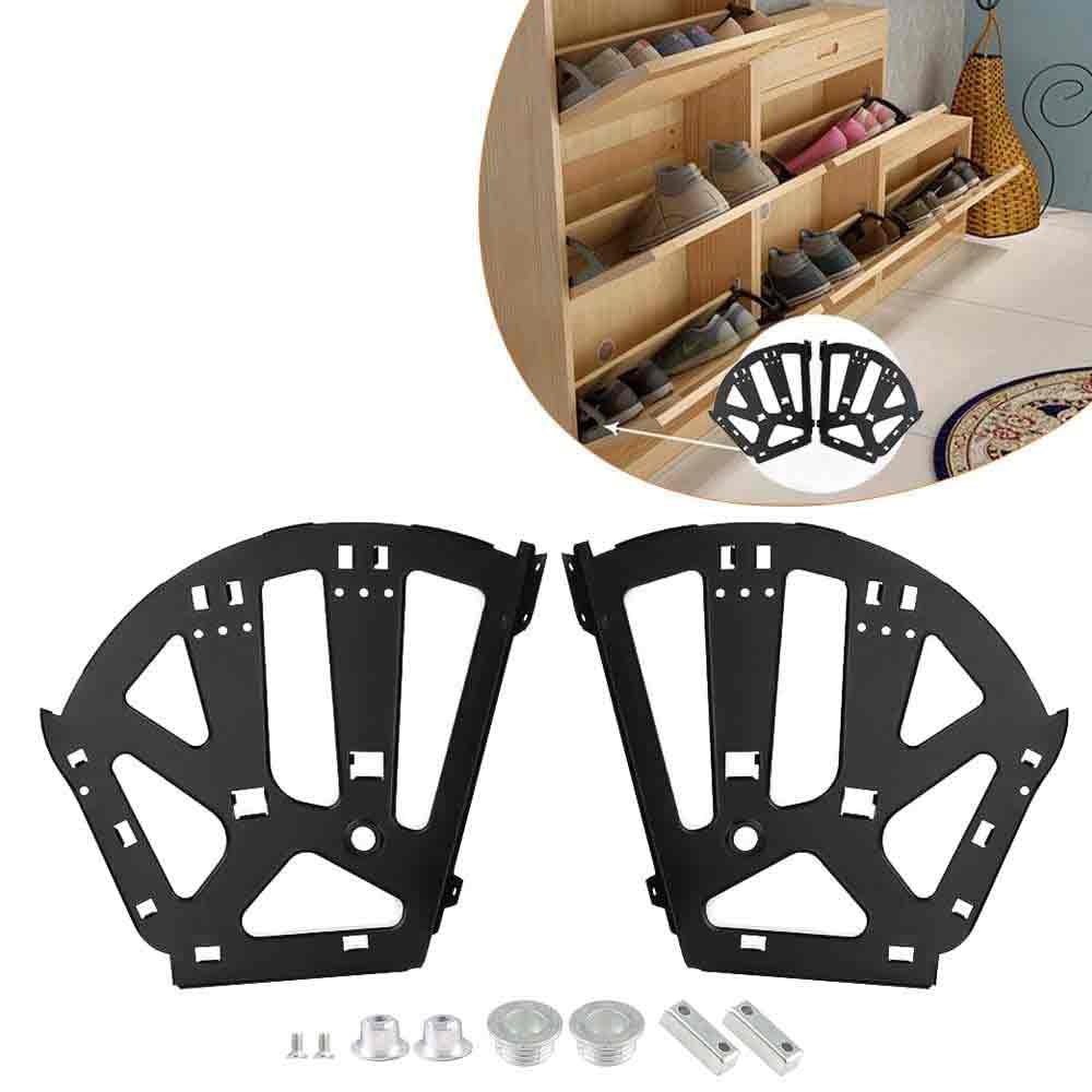 3-Layer Shoe Rack Cabinet Fitting with Flip Drawer Hinges | Heavy Duty Shoe Drawer Hardware for Furniture Fittings | Adjustable Flip Frame Hinges for Modern Shoe Cabinets | Pack of 2