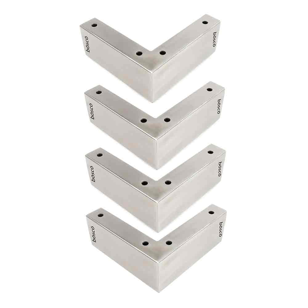Hardware Matte Finish Steel L-Shape Sofa Leg | Heavy Steel Furniture Leg Set of 4 | 5-Inch Length, 2-Inch Height | Modern Replacement Legs for Sofa, Chairs, Cabinets & Furniture (Matte Finish)