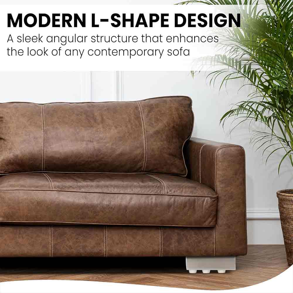 Hardware Matte Finish Steel L-Shape Sofa Leg | Heavy Steel Furniture Leg Set of 4 | 5-Inch Length, 2-Inch Height | Modern Replacement Legs for Sofa, Chairs, Cabinets & Furniture (Matte Finish)