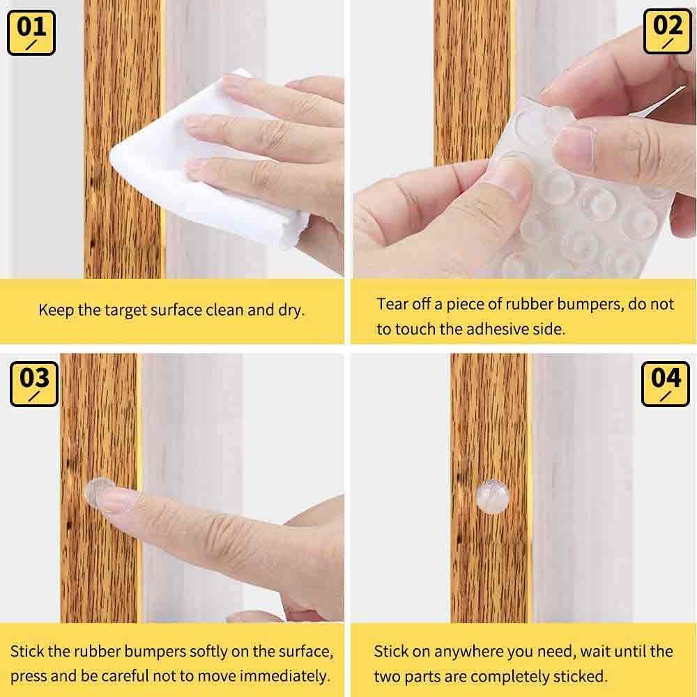 Round Self Adhesive Silicone Bumper, Circular Dots Cabinet Safety Stoppers for Drawer with Mute Buffer, Antiskid Vibration pad (3x8 mm)(Color-Transparent)(Set-20Pcs)