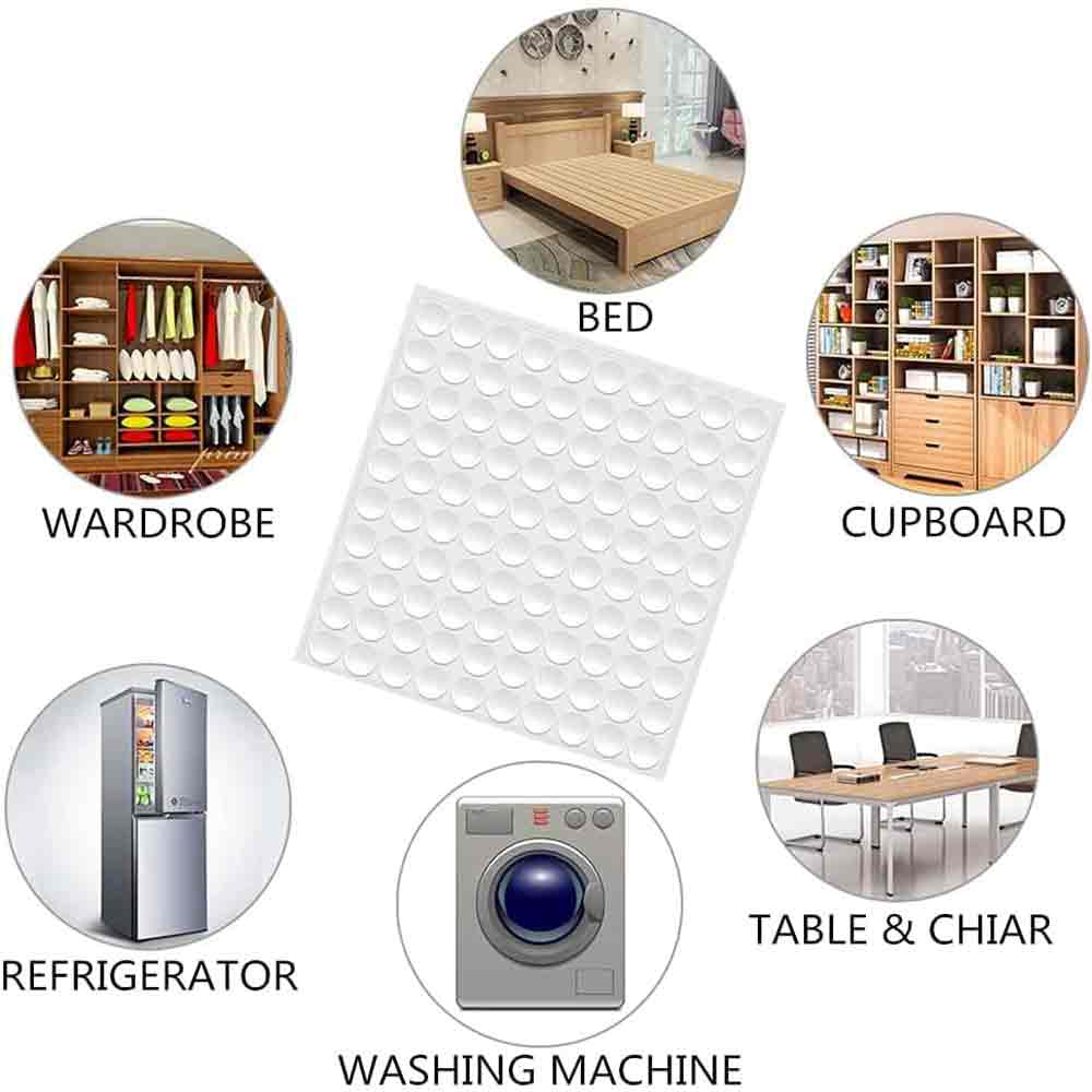 Round Self Adhesive Silicone Bumper, Circular Dots Cabinet Safety Stoppers for Drawer with Mute Buffer, Antiskid Vibration pad (3x8 mm)(Color-Transparent)(Set-20Pcs)