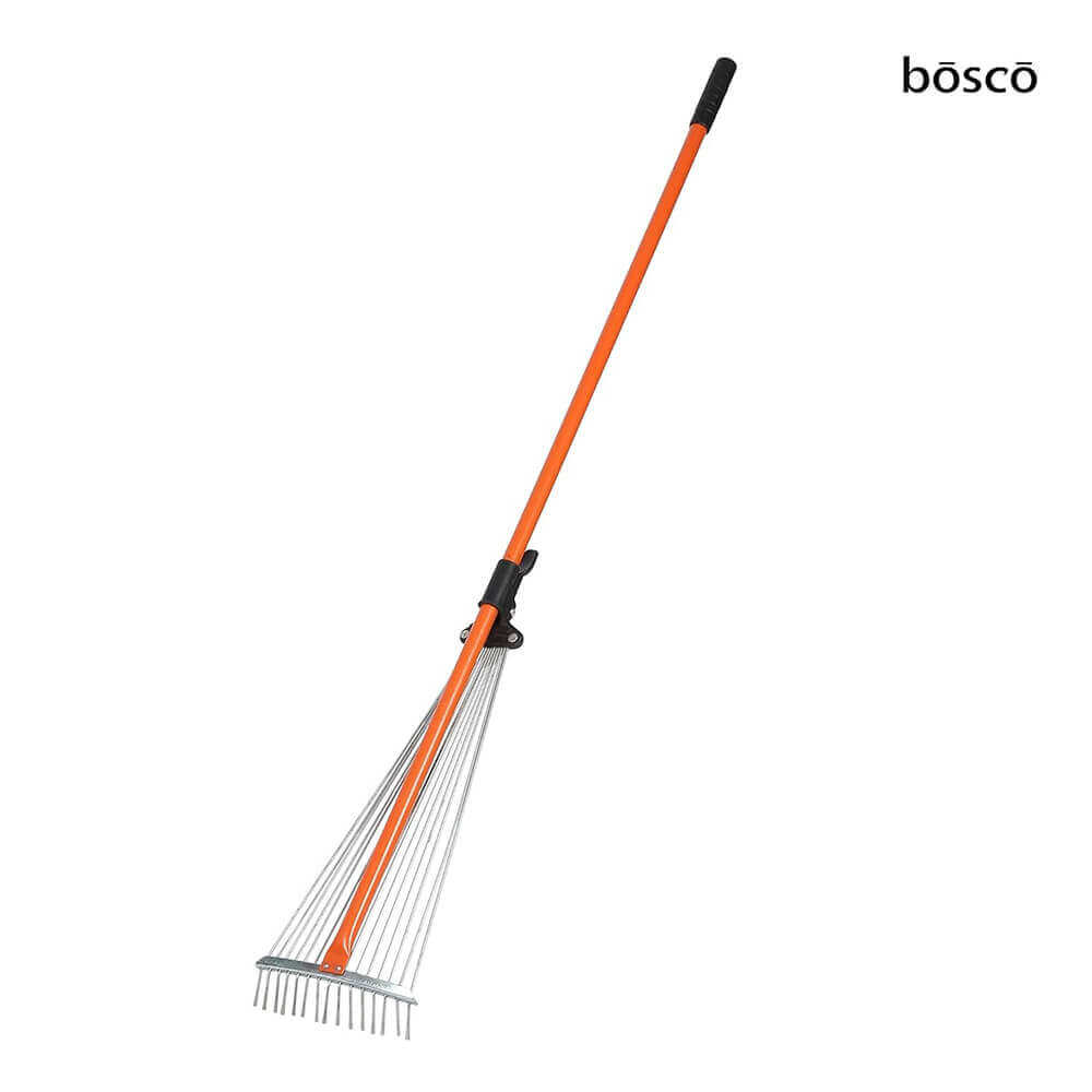 Telescopic Garden with Adjustable Handle (49 to 64 Inch) | Heavy-Duty Alloy Steel Leaf Rake for Lawn, Yard & Garden Cleanup | Extendable Metal Rake for Leaves & Debris Removal
