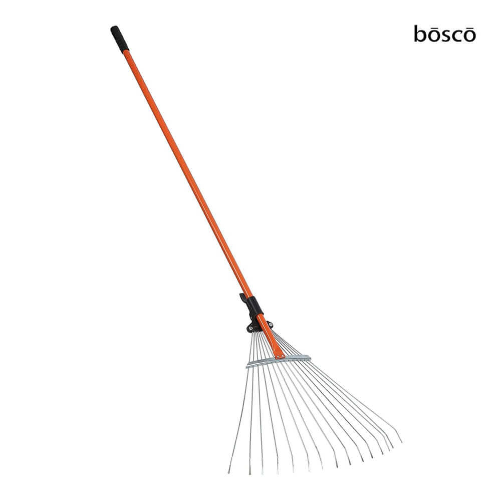 Telescopic Garden with Adjustable Handle (49 to 64 Inch) | Heavy-Duty Alloy Steel Leaf Rake for Lawn, Yard & Garden Cleanup | Extendable Metal Rake for Leaves & Debris Removal