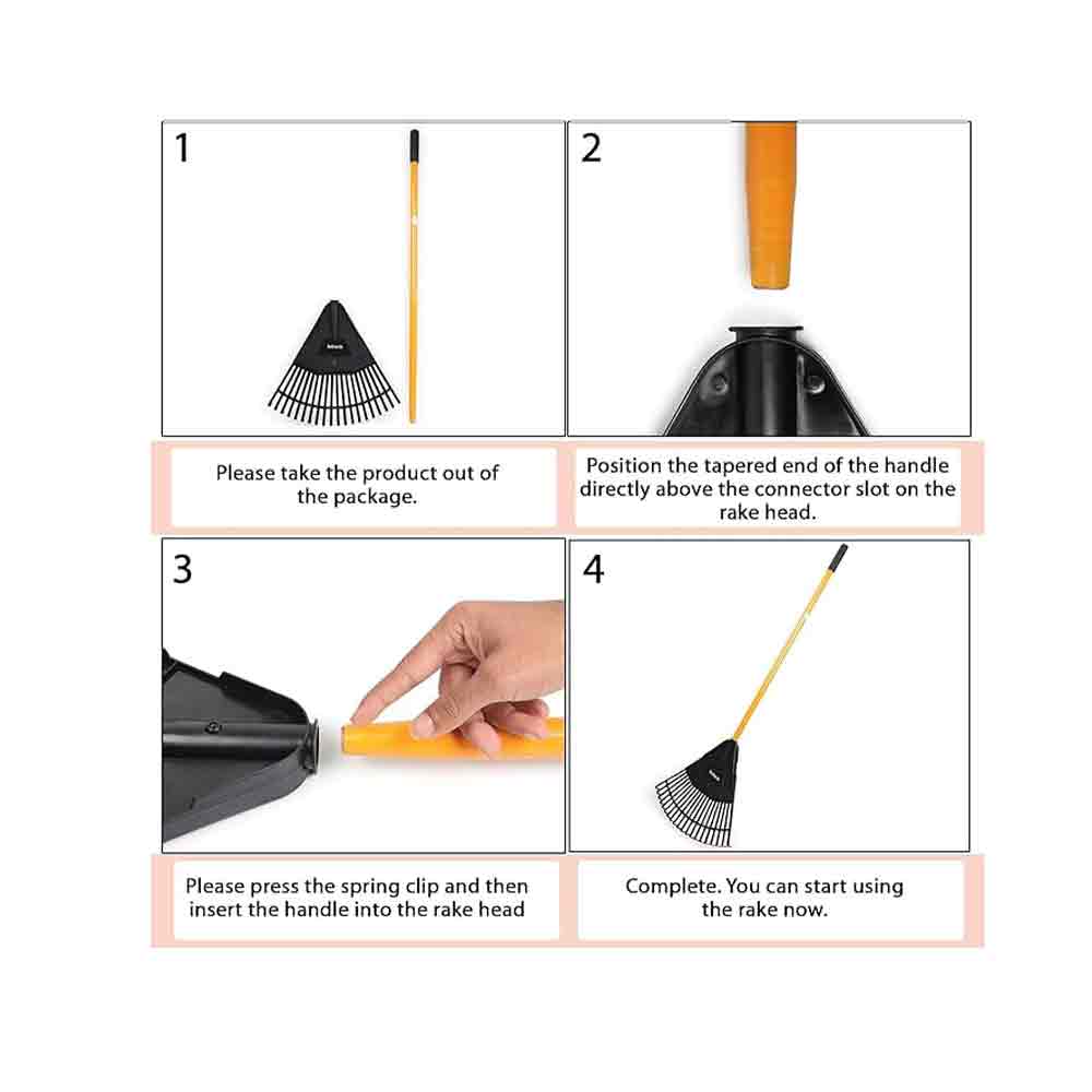 3-in-1 Garden Rake – Heavy Duty Multi-Purpose Landscaping Tool for Raking Leaves, Soil Leveling & Garden Cultivation – Durable Tines with Ergonomic Handle
