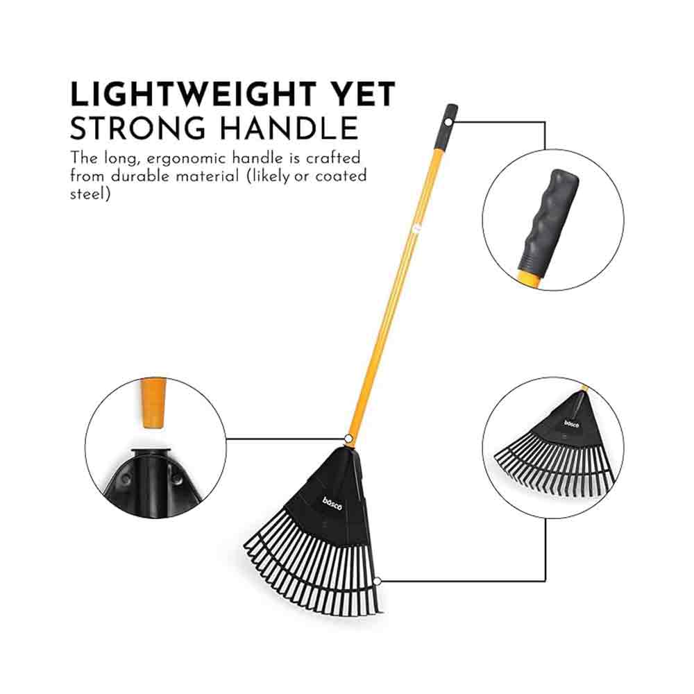 3-in-1 Garden Rake – Heavy Duty Multi-Purpose Landscaping Tool for Raking Leaves, Soil Leveling & Garden Cultivation – Durable Tines with Ergonomic Handle