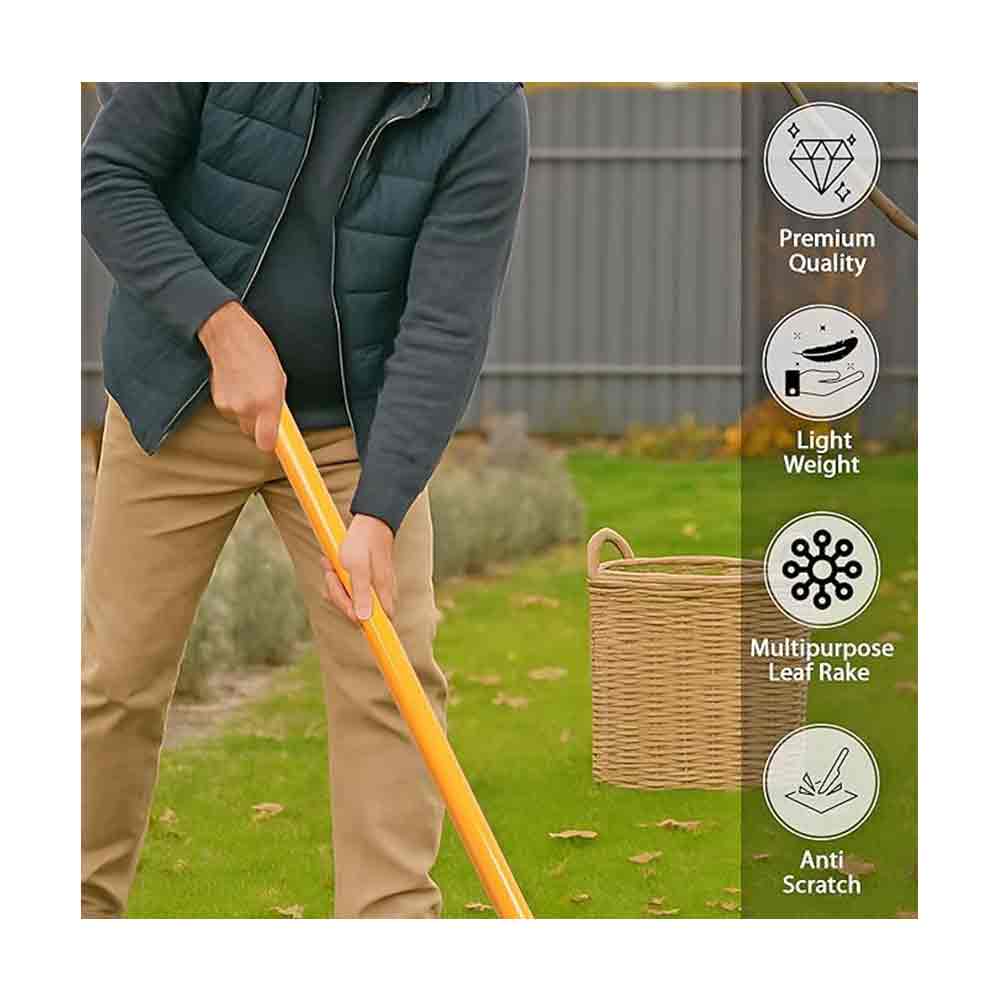3-in-1 Garden Rake – Heavy Duty Multi-Purpose Landscaping Tool for Raking Leaves, Soil Leveling & Garden Cultivation – Durable Tines with Ergonomic Handle