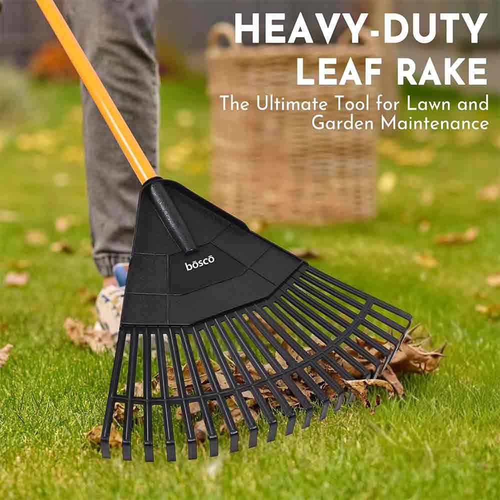 3-in-1 Garden Rake – Heavy Duty Multi-Purpose Landscaping Tool for Raking Leaves, Soil Leveling & Garden Cultivation – Durable Tines with Ergonomic Handle