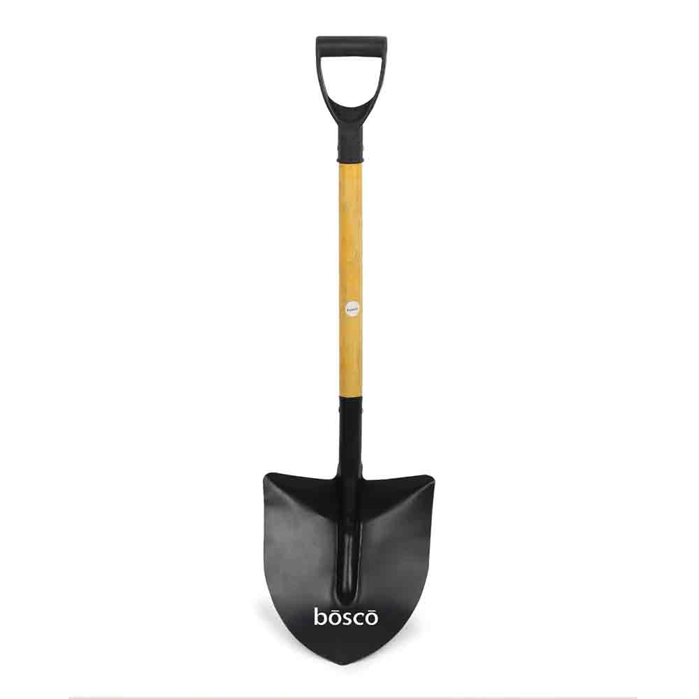 Heavy Duty Multi-Purpose Shovel with D-Handle | Rust-Resistant Steel Blade with Strong Wooden Handle | Durable Outdoor, Gardening, Camping, Construction & Emergency Shovel Tool – Yellow & Black