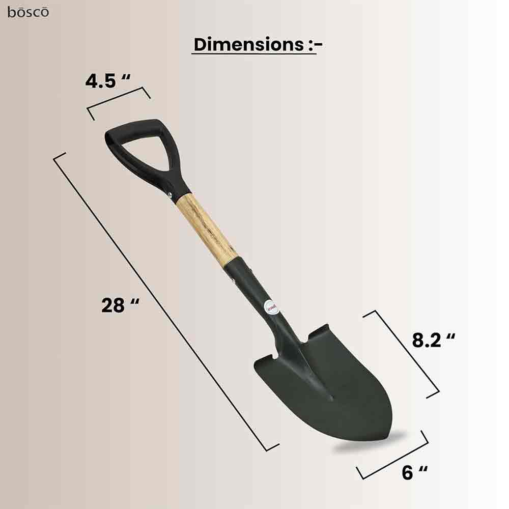 Small Multi-Purpose Shovel for Outdoor, Gardening, Engineering, Camping&Construction Rust-Resistant Steel Blade Compact&Durable Tool for Digging,Lifting,Moving Heavy Duty Shovel with D Handle