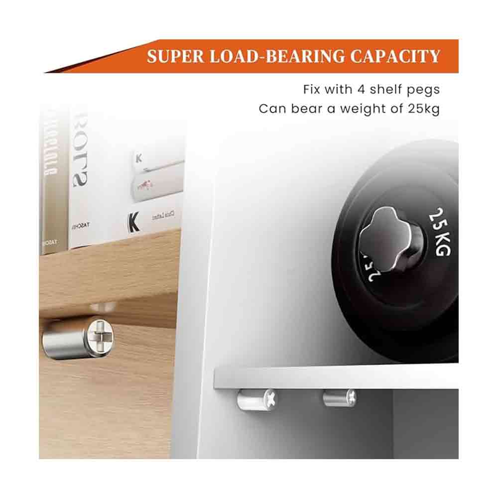 Shelf Support Pegs Set of 20 with Anti-Slip Silicone Sleeve – Heavy-Duty Nickel-Plated Iron Pins for Cabinet, Kitchen Shelf, Bookcase, Wooden Furniture – Easy to Install & Rust-Resistant