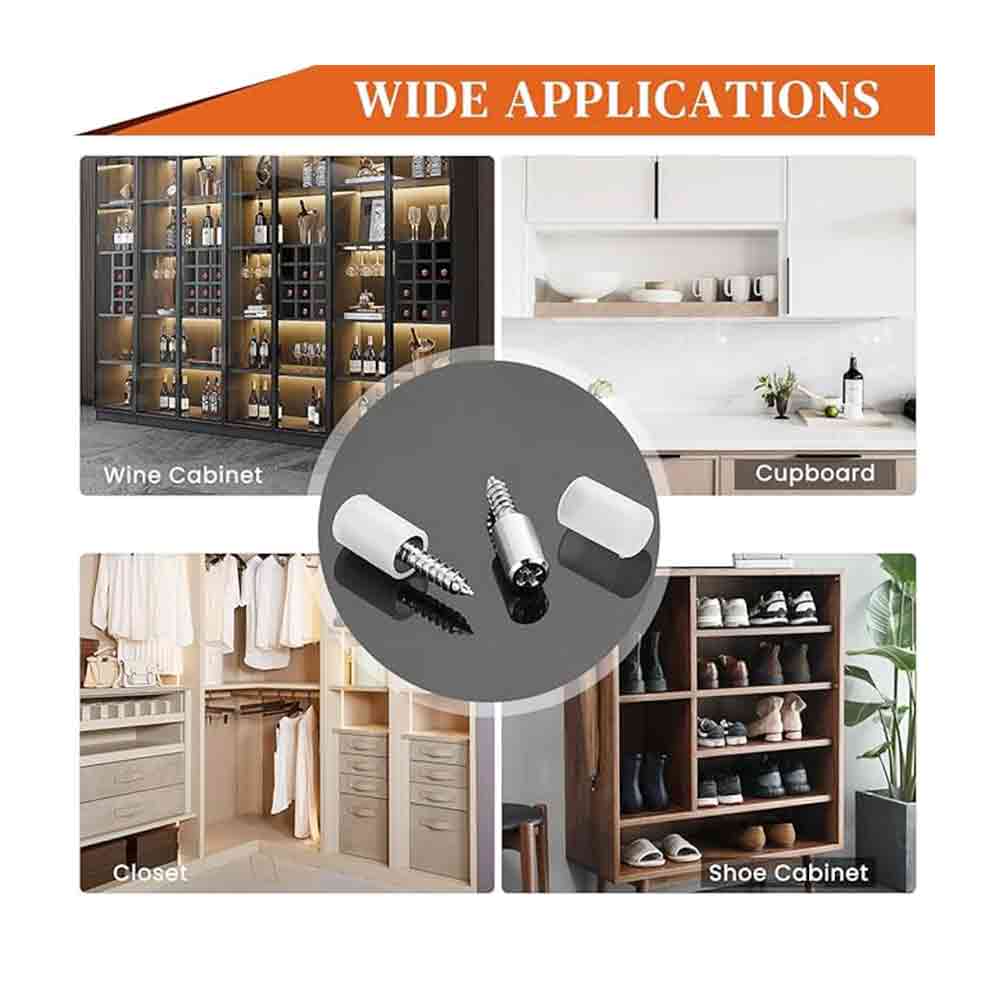 Shelf Support Pegs Set of 20 with Anti-Slip Silicone Sleeve – Heavy-Duty Nickel-Plated Iron Pins for Cabinet, Kitchen Shelf, Bookcase, Wooden Furniture – Easy to Install & Rust-Resistant