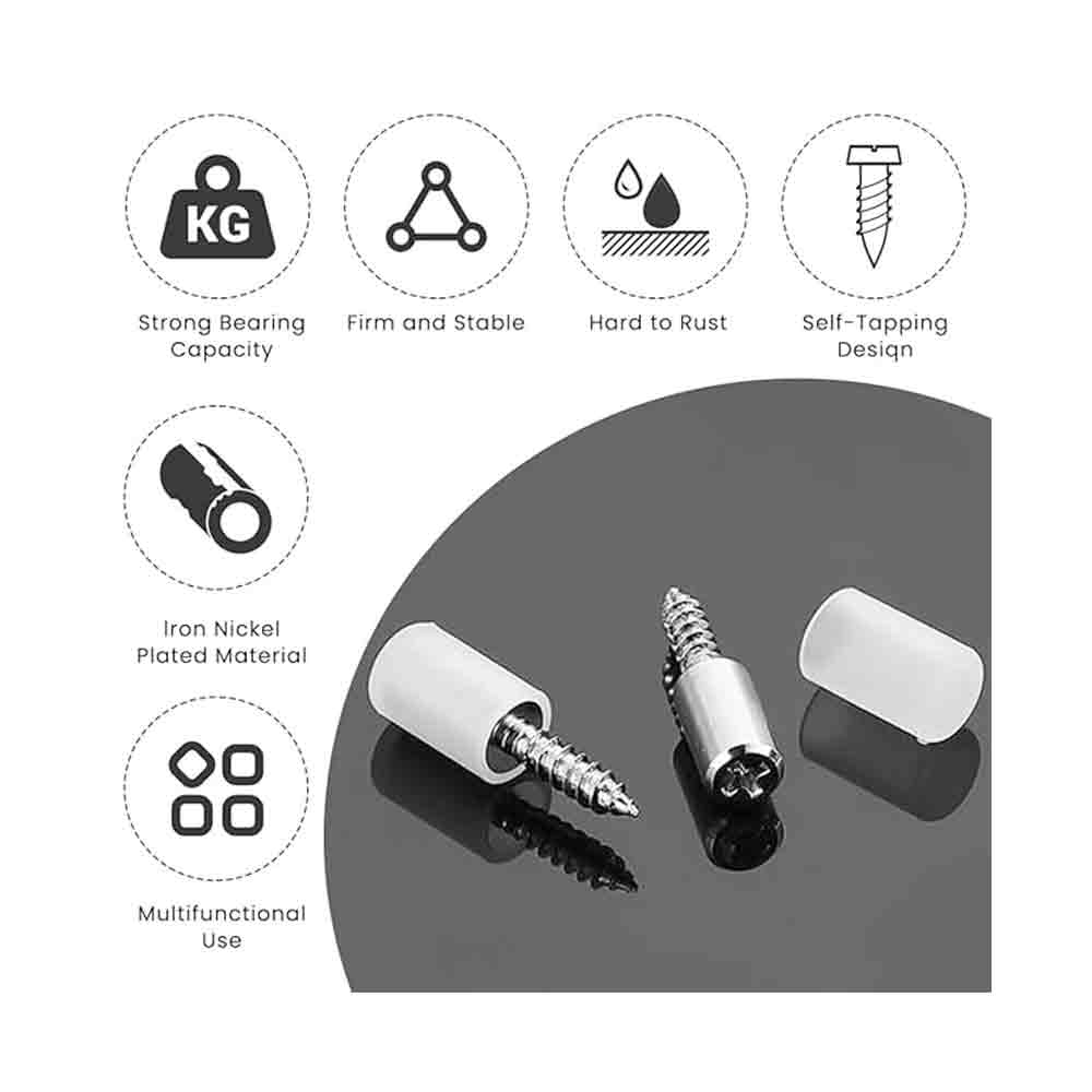 Shelf Support Pegs Set of 20 with Anti-Slip Silicone Sleeve – Heavy-Duty Nickel-Plated Iron Pins for Cabinet, Kitchen Shelf, Bookcase, Wooden Furniture – Easy to Install & Rust-Resistant