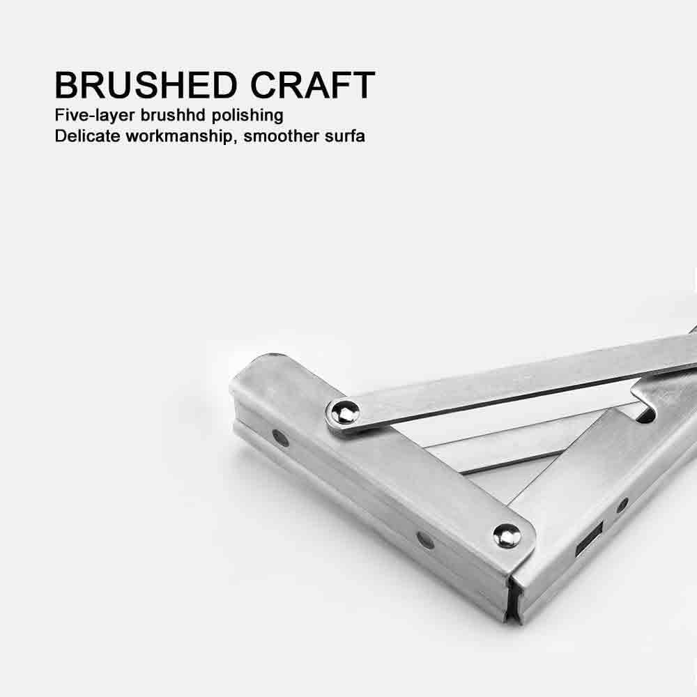 Premium 8" Foldable Stainless Steel Racks,Shelf Bracket, l Bracket, Wall Brackets, Wall Angle Bracket, Folding Table Bracket with Fittings for fold Down Steel Table 8"