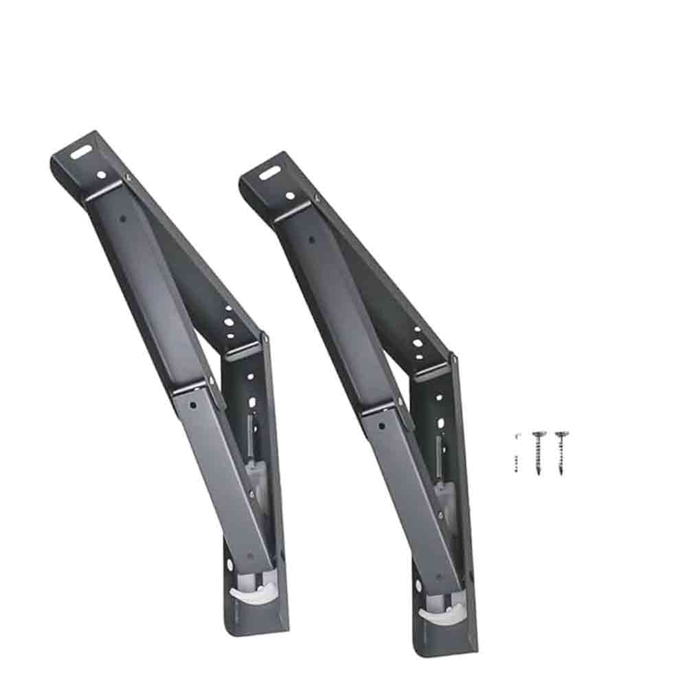 Heavy Duty 12-Inch Foldable Brackets for Wall-Mounted Racks & Tables