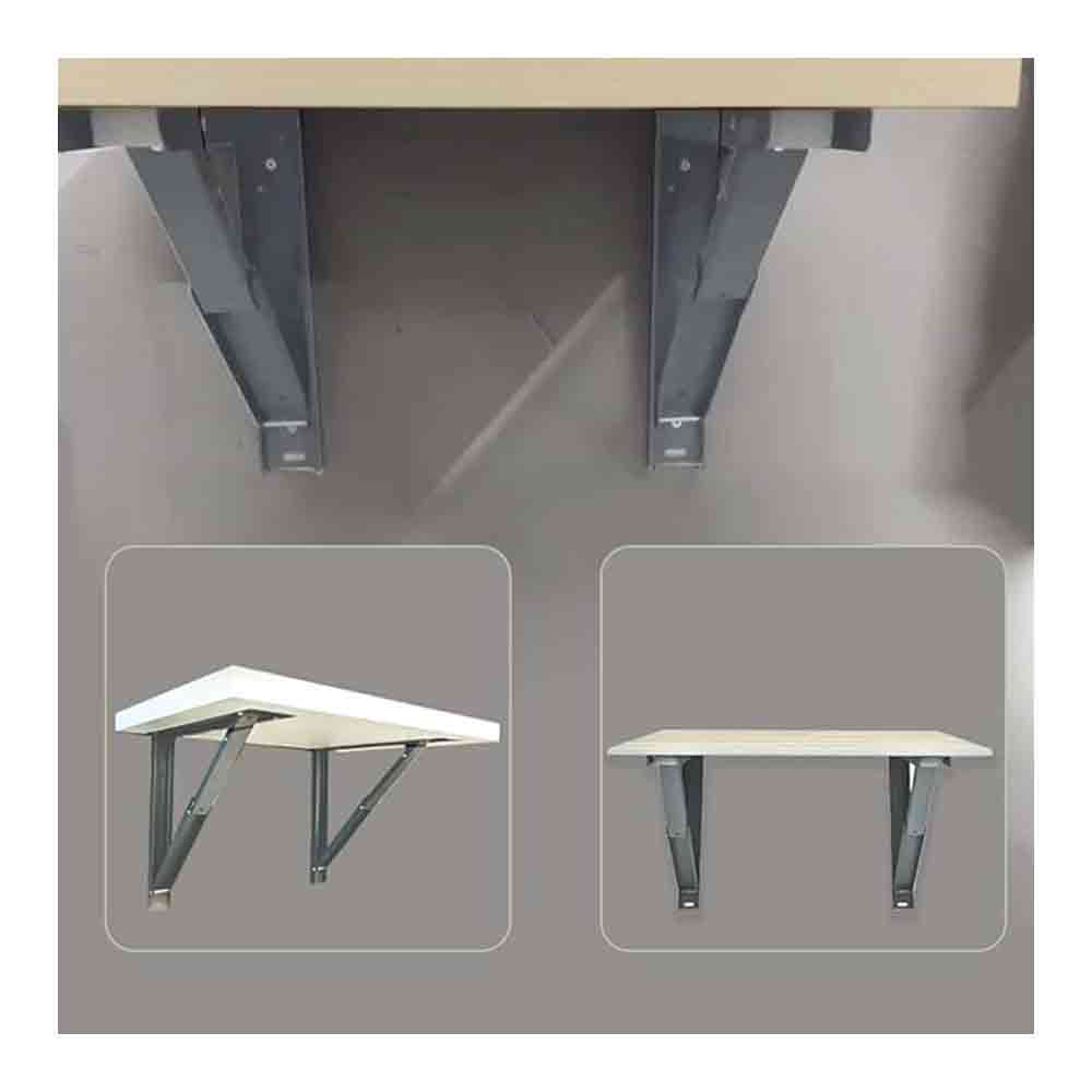 Heavy Duty 12-Inch Foldable Brackets for Wall-Mounted Racks & Tables