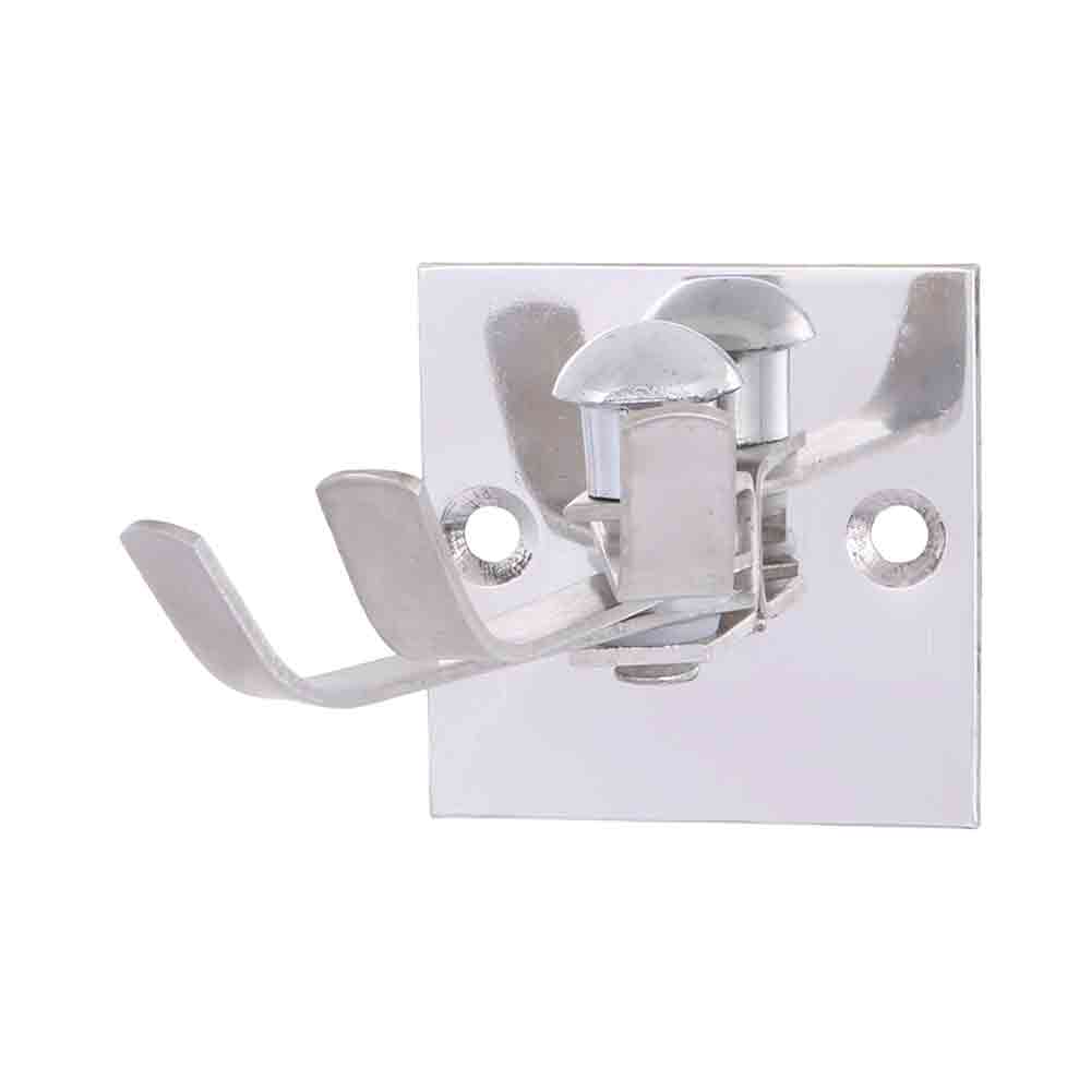Wall Hooks for Hanging Cloth and Towel Hangers for Wall Hook 3 PIN,Door Hangers,Hook Rail Pack of 2, Chrome