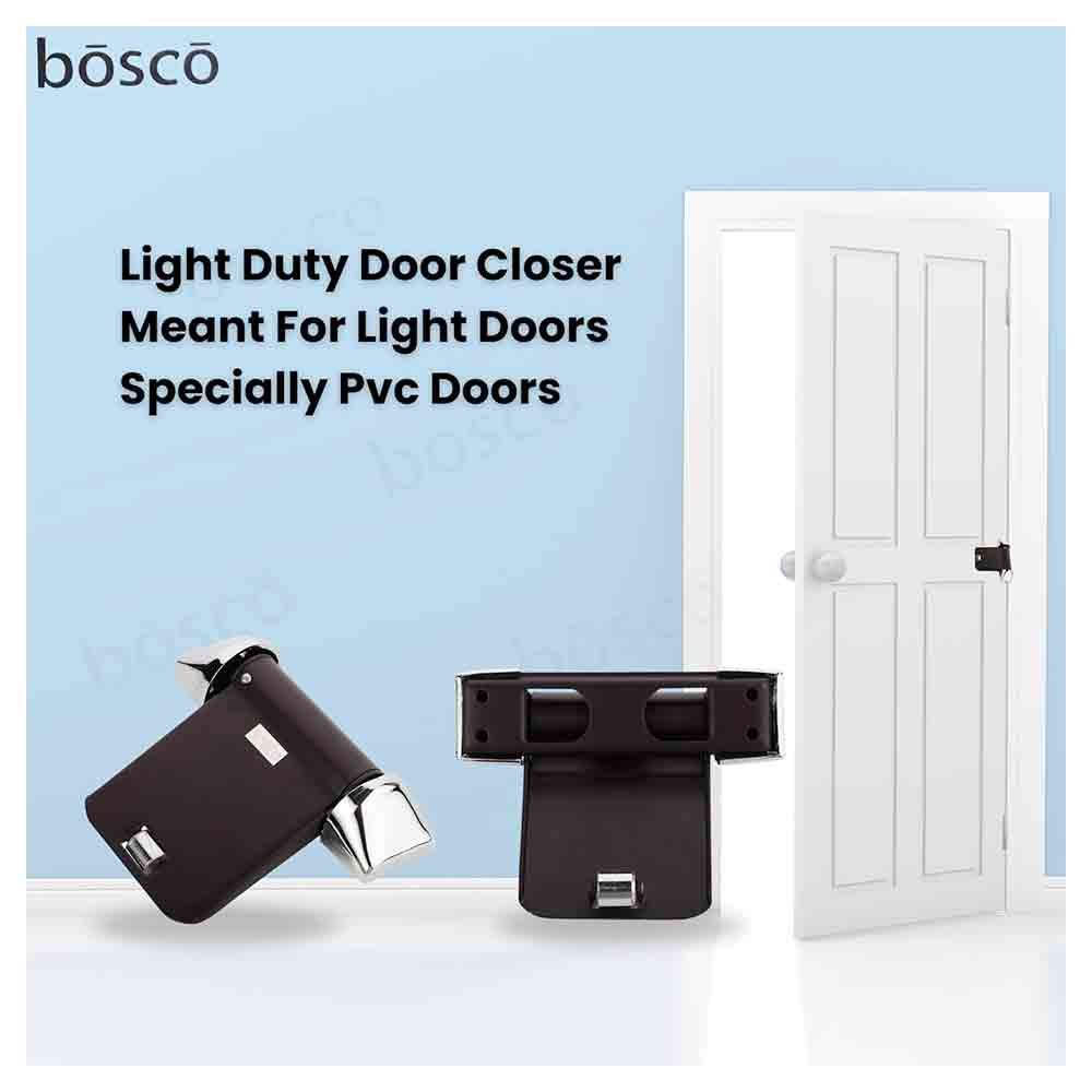 Helix Door Closer – Light Duty Spring Action Door Closer for Wooden, PVC, and Lightweight Aluminum Doors – Ideal for Residential & Commercial Use (Brown, 5 x 4 Inches, Iron Coated)