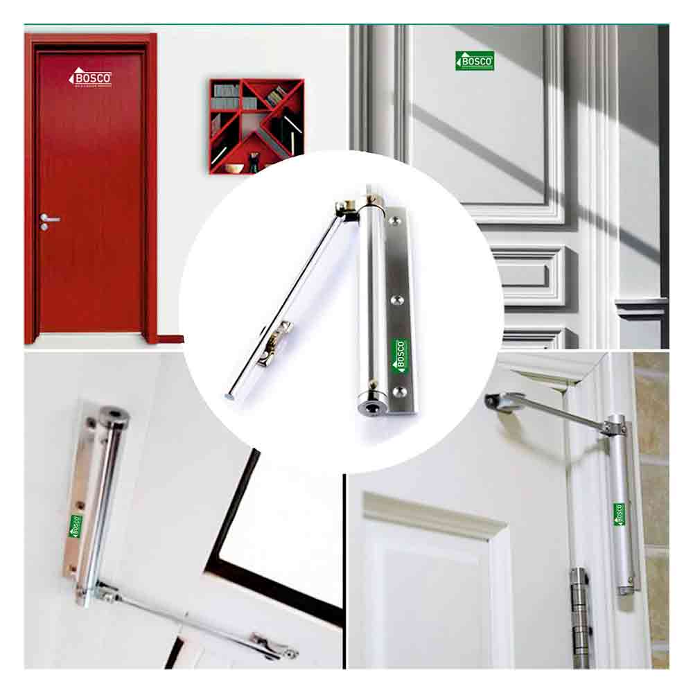 Stainless Steel Spring Door Closers for Light Weight Door, Residential/Commercial Purpose with Fitting Set (Color Silver) (Spring Door Closer_1 Pc)