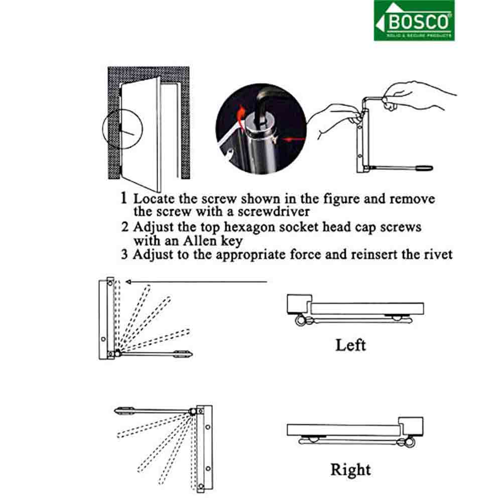 Stainless Steel Spring Door Closers for Light Weight Door, Residential/Commercial Purpose with Fitting Set (Color Silver) (Spring Door Closer_1 Pc)