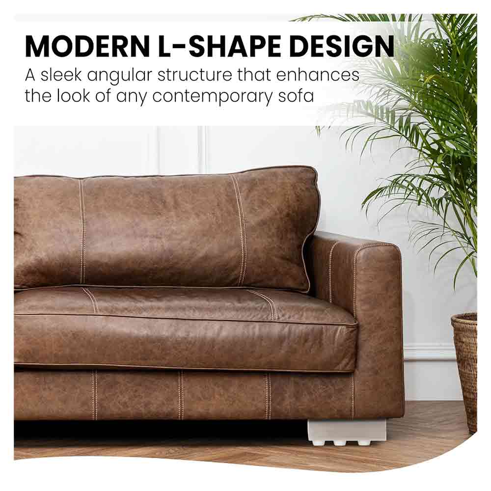 Hardware Matte Finish Steel L-Shape Sofa Leg | Heavy Steel Furniture Leg Set of 4 | 5-Inch Length, 2-Inch Height | Modern Replacement Legs for Sofa, Chairs, Cabinets & Furniture (Matte Finish)
