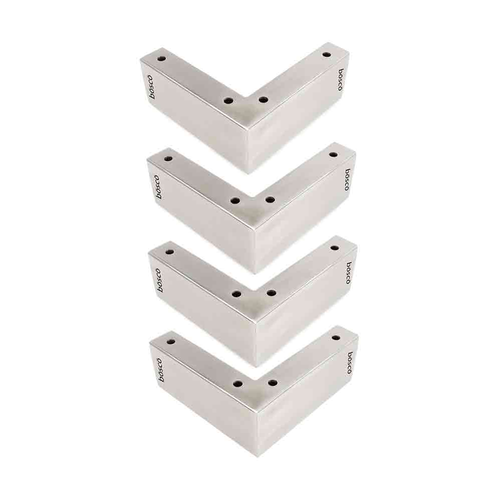 Hardware Matte Finish Steel L-Shape Sofa Leg | Heavy Steel Furniture Leg Set of 4 | 5-Inch Length, 2-Inch Height | Modern Replacement Legs for Sofa, Chairs, Cabinets & Furniture (Matte Finish)