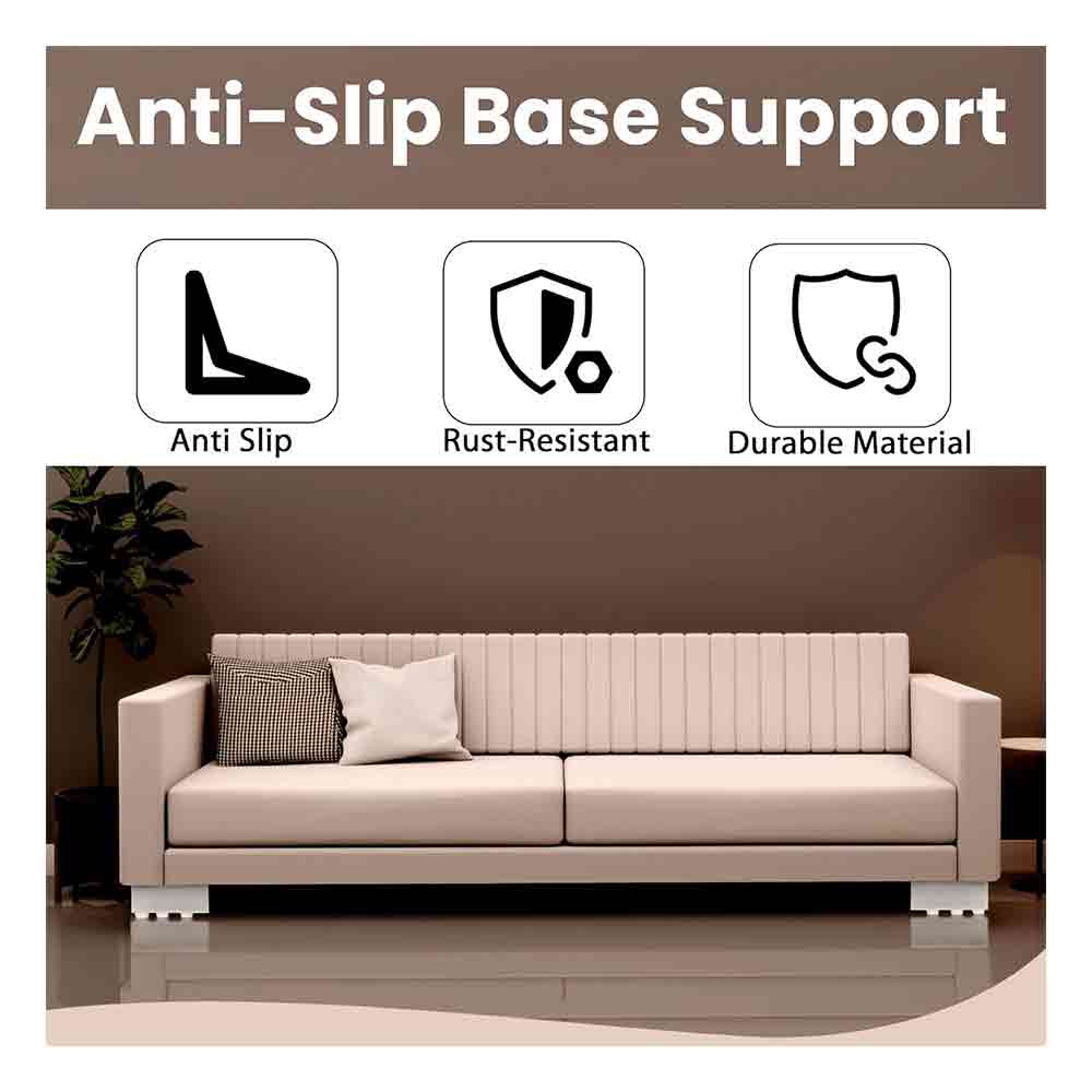 Hardware Matte Finish Steel L-Shape Sofa Leg | Heavy Steel Furniture Leg Set of 4 | 5-Inch Length, 2-Inch Height | Modern Replacement Legs for Sofa, Chairs, Cabinets & Furniture (Matte Finish)