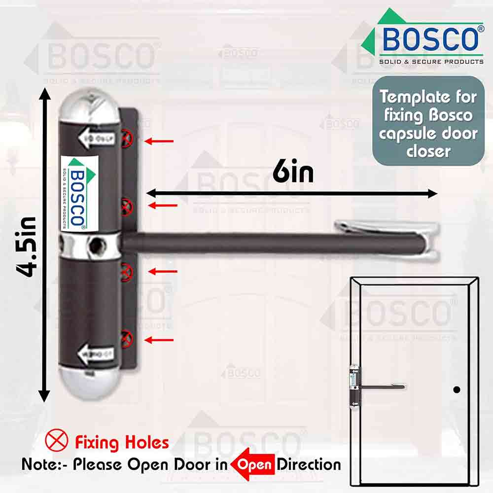 Iron Body Hydraulic Door Closer – Double Speed Self-Closing Capsule Design, Adjustable Latch & Closing Speed, for Home, Office, Hotel, PVC & Wooden Doors (Light Duty – 6 Inch, Grey)